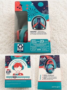 3M Kids Hearing Protection Plus Teal Noise Reducing Earmuffs 23 dB